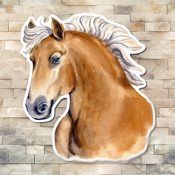 Golden Horse with White Mane Vinyl Sticker