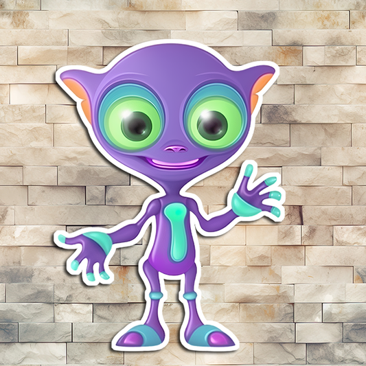 Purple Alien Vinyl Sticker