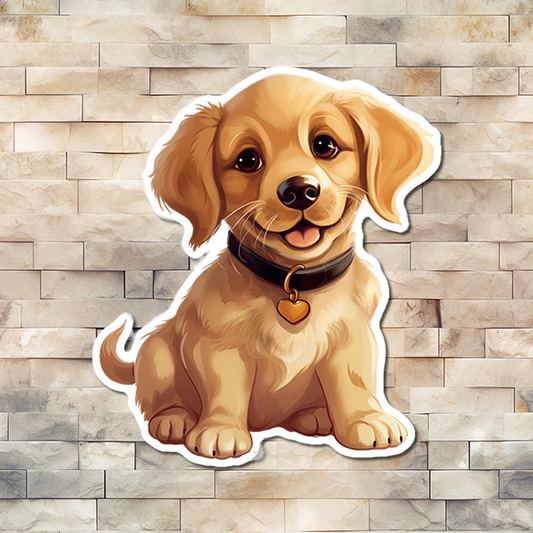 Golden Retriever Puppy Vinyl Sticker