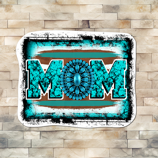 Turquoise Mom Vinyl Sticker