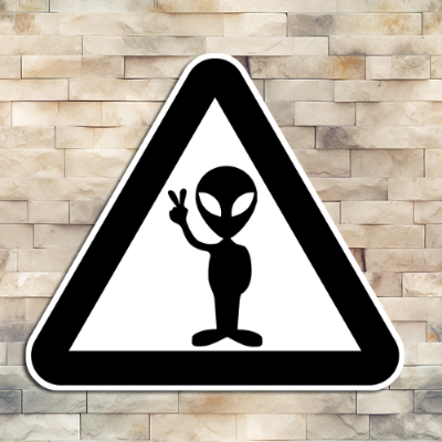 Alien Warning Vinyl Sticker