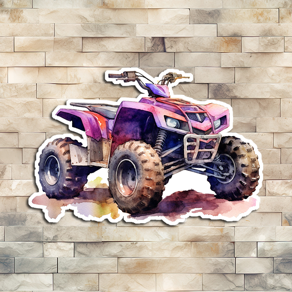 Pink ATV Quad Vinyl Sticker