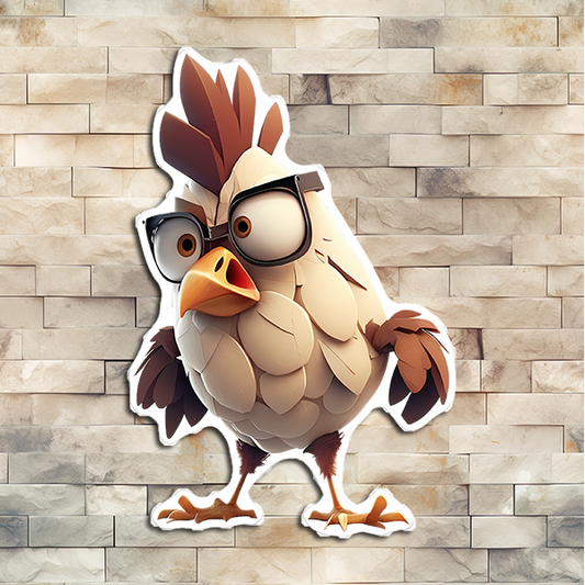 Big Eyed Rooster Vinyl Sticker