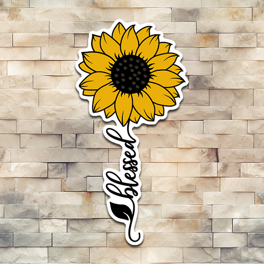 Blessed Sunflower Vinyl Sticker