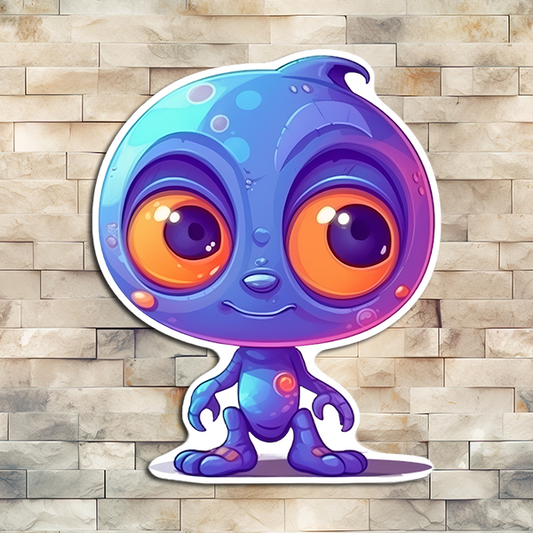 Blue Alien Vinyl Sticker