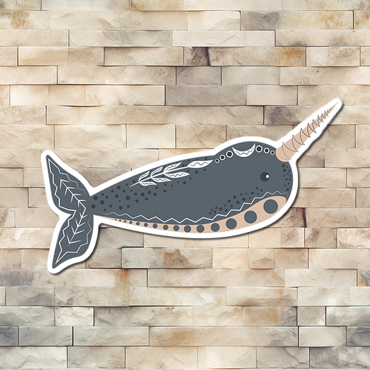 Boho Narwhal Vinyl Sticker