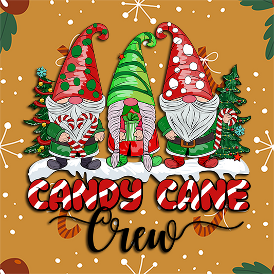 Candy Cane Crew Gnomes Christmas Vinyl Sticker