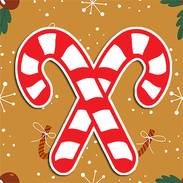 Candy Canes Crossed Christmas Vinyl Sticker