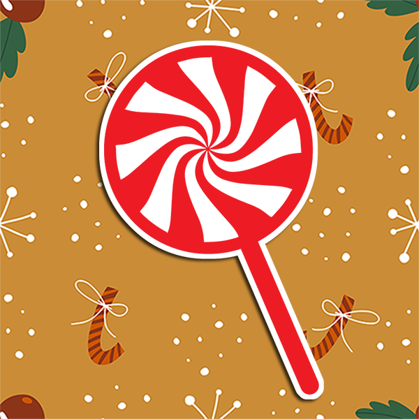 Candy Cane Lolipop Christmas Vinyl Sticker