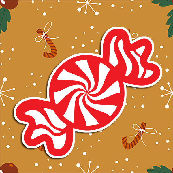 Peppermint Candy Christmas Vinyl Sticker