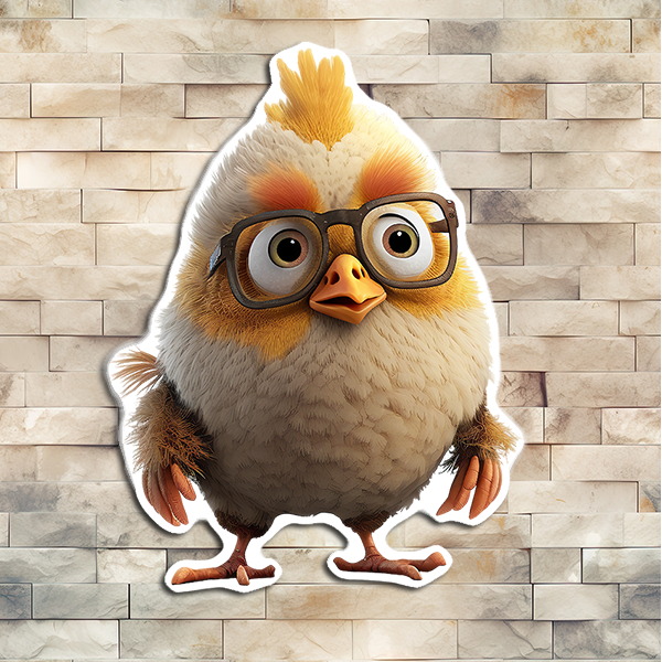 Chick with Glasses Vinyl Sticker