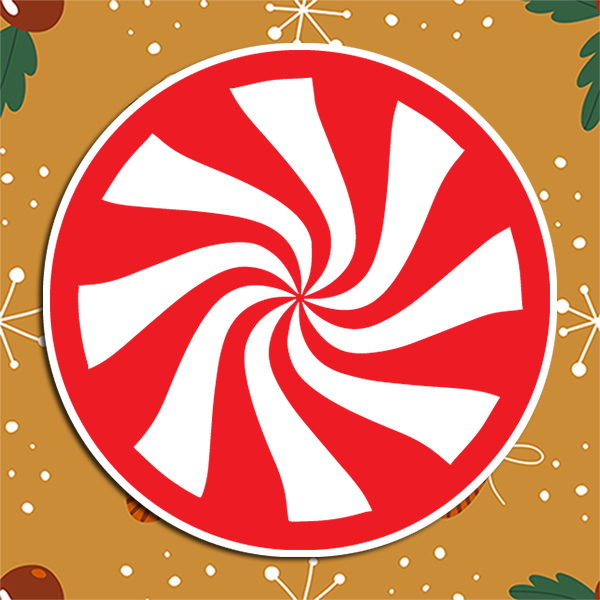 Candy Cane Circle Christmas Vinyl Sticker