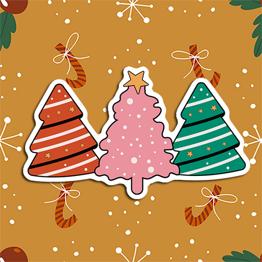 3 Christmas Tree Cookies Vinyl Sticker