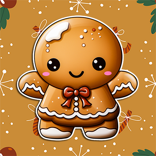 Gingerbread Girl 01 Decorative Vinyl Sticker