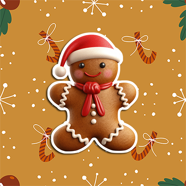 Gingerbread Design Sticker Gingerbread Man Decorative Vinyl Sticker – Waymaker Designs