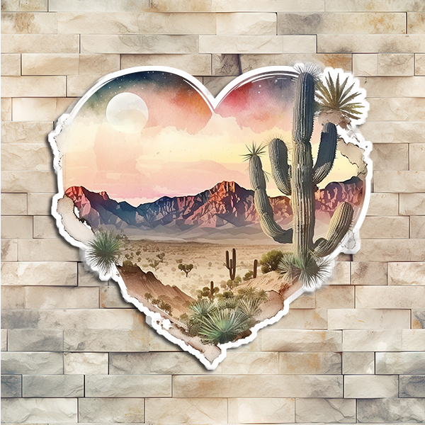 Desert Heart Scene Vinyl Sticker 03