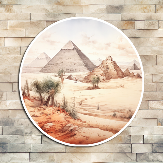 Desert Scene Pyramid Vinyl Sticker