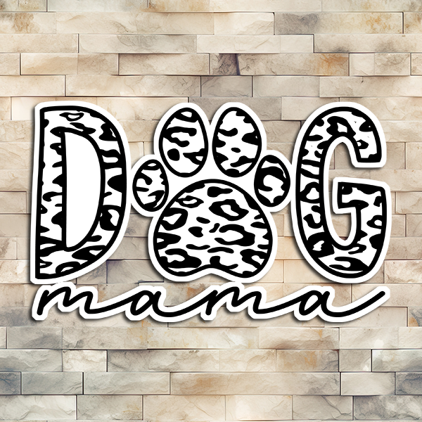 Dog Mama B/W Vinyl Sticker