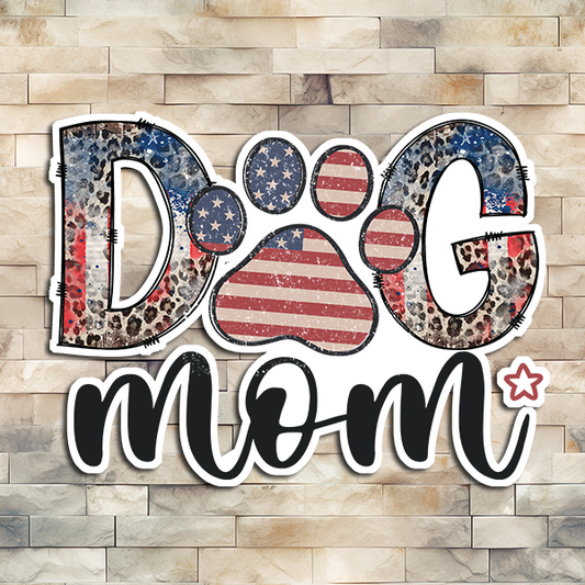 Dog Mom 4th of July Vinyl Sticker