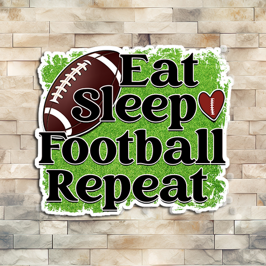 Eat Sleep Football Repeat Vinyl Sticker