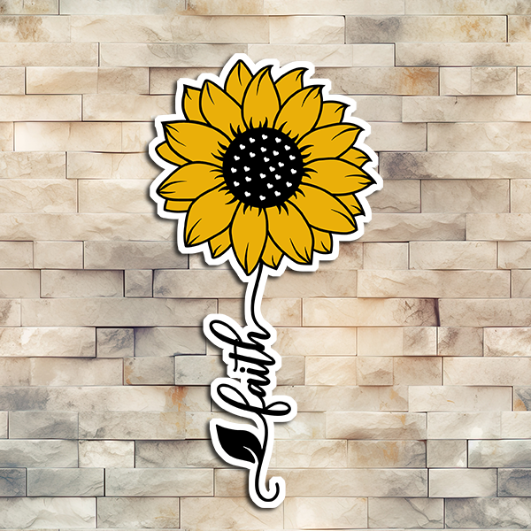 Faith Sunflower Vinyl Sticker