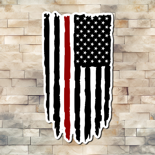 Fire Fighter American Flag Vinyl Sticker