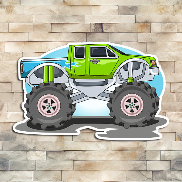 Green Off Road Truck 4 x 4 Vinyl Sticker