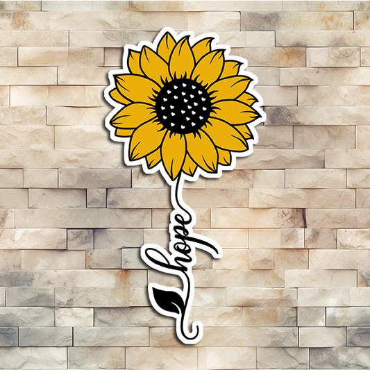 Hope Sunflower Vinyl Sticker