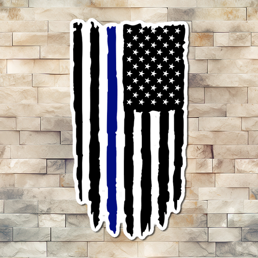 Police American Flag Vinyl Sticker