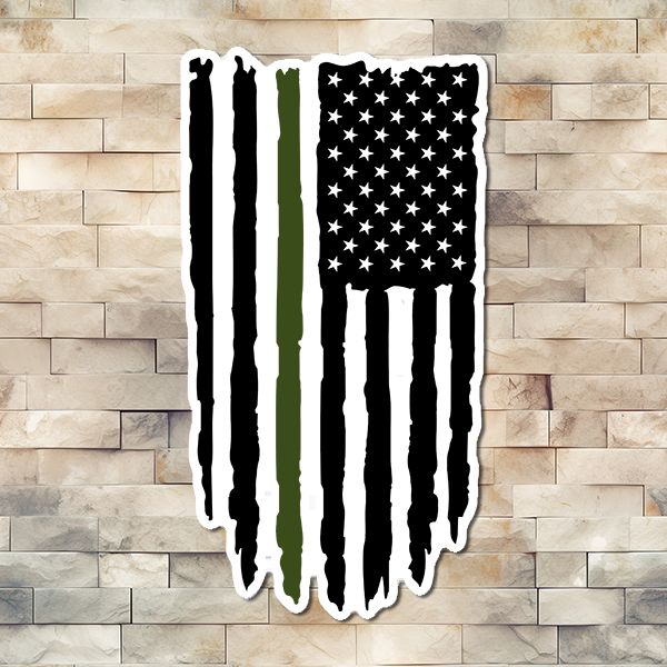 Military American Flag Vinyl Sticker