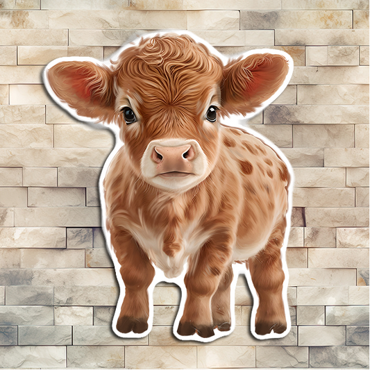 Mini Highland Cow Decorative Vinyl Sticker