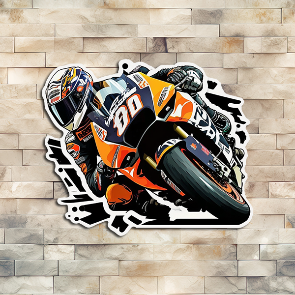 Orange Racing Motorcycle Vinyl Decorative Sticker