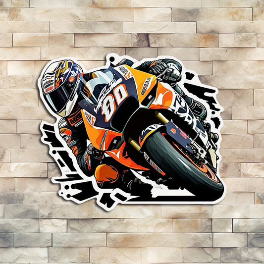 Orange Racing Motorcycle Vinyl Decorative Sticker