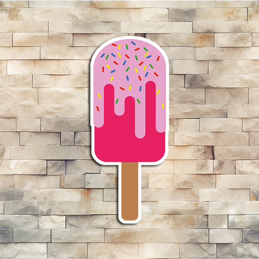 Pink Purple Ice Cream Bar Vinyl Sticker