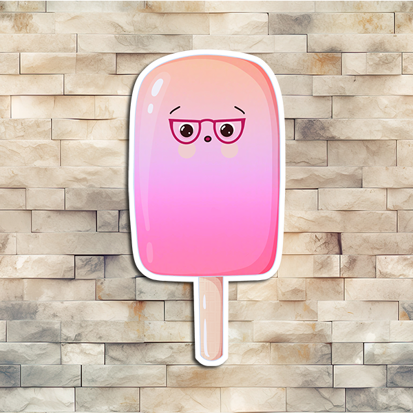 Pink Ice Cream Bar Vinyl Sticker