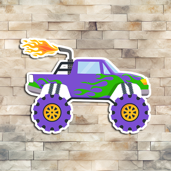 Purple Monster Truck Vinyl Sticker