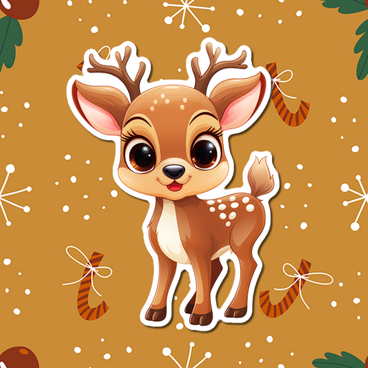 Baby Reindeer Christmas Vinyl Sticker