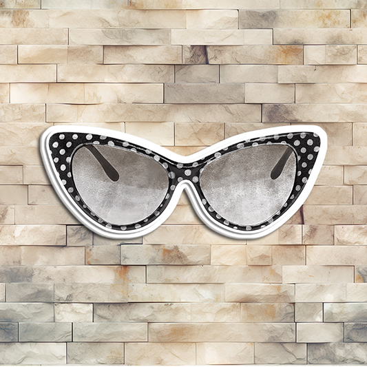 Black Polka Dot Sunglasses Vinyl Sticker