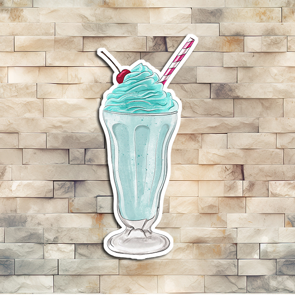 Blue Milkshake Vinyl Sticker