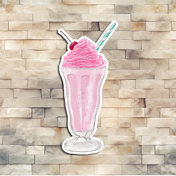 Pink Milkshake Vinyl Sticker