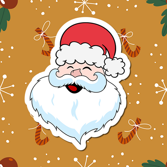 Laughing Santa Christmas Vinyl Sticker