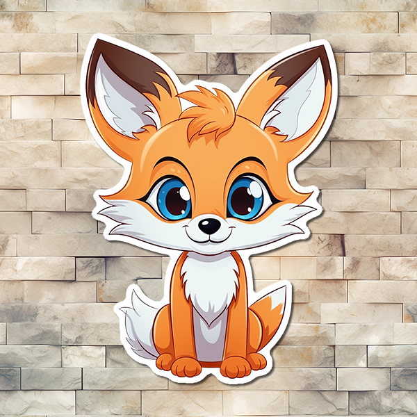 Smiling Fox Vinyl Sticker