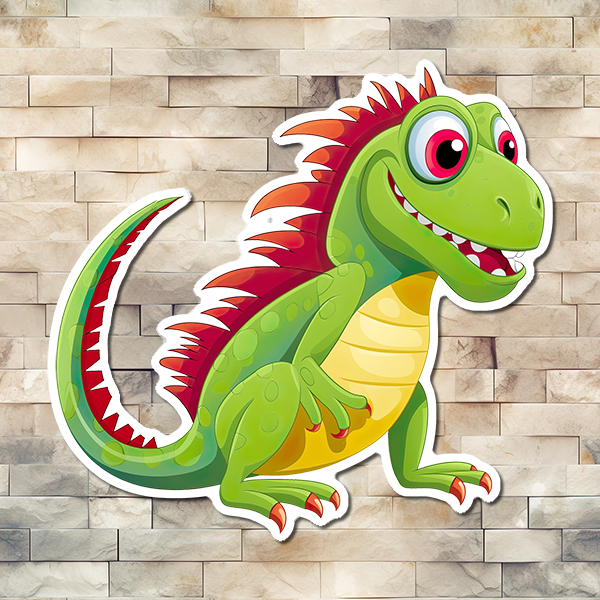 Smiling Iguana Vinyl Sticker 01