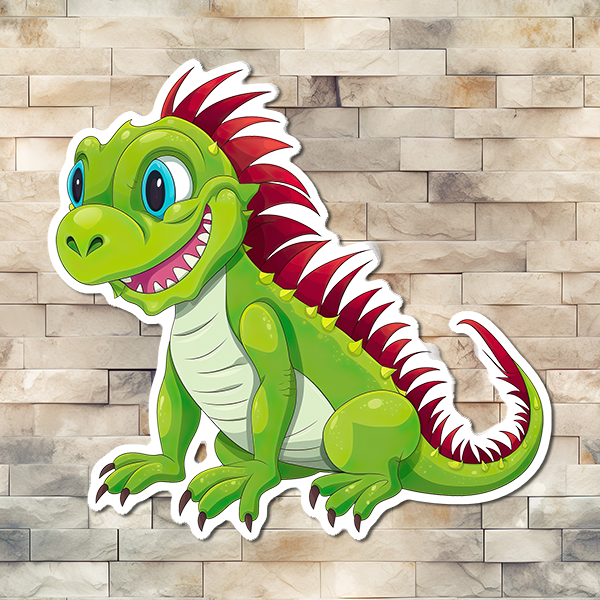 Smiling Iguana Vinyl Sticker 02