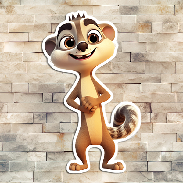 Smiling Meerkat 01 Decorative Vinyl Sticker