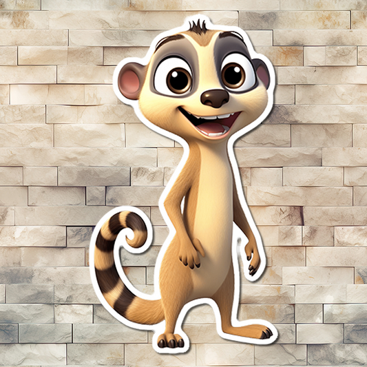 Smiling Meerkat Decorative Vinyl Sticker 02