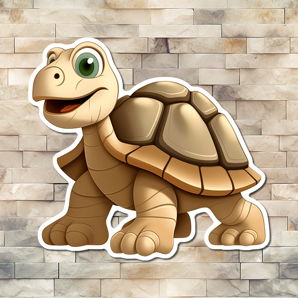 Smiling Tortoise Vinyl Sticker 01