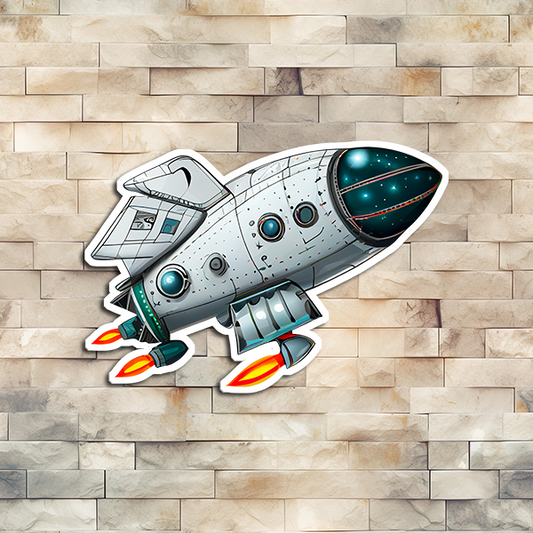 Rocket Ship Vinyl Sticker 01