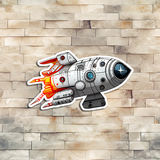 Rocket Ship Vinyl Sticker 02