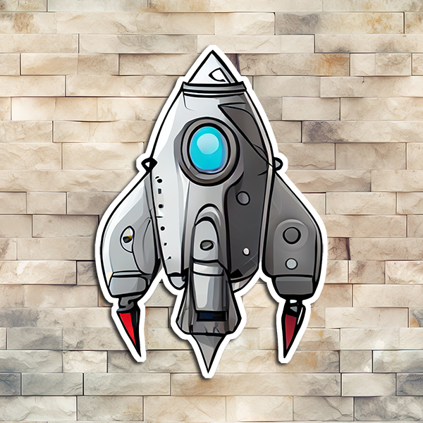 Rocket Ship Vinyl Sticker 04